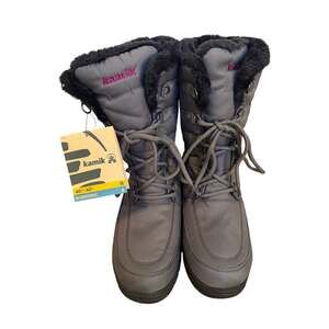 NWT Kamik Brooklyn Waterproof Winter Snow Boots Women's Size 8 Grey -40°F